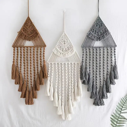 Handwoven Triangle Dream Catcher for Bohemian Decor