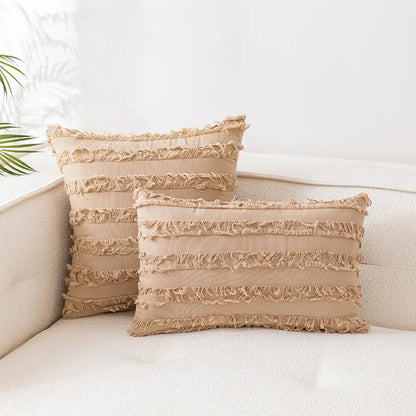 Nordic Cotton Linen 3D Plush Jacquard Sofa Cushion