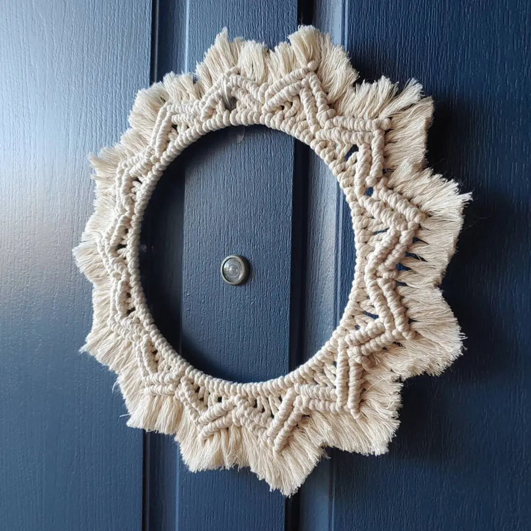 Bohemian Handwoven Wall Hanging Mirror for Home Decor