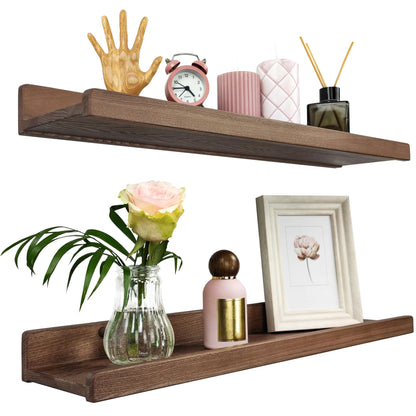 Handcrafted Floating Shelves for Wall 24 inch Set of 2