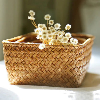 Handmade Straw Woven Fruit Basket