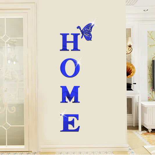 Acrylic Letter Butterfly Mirror - HOME