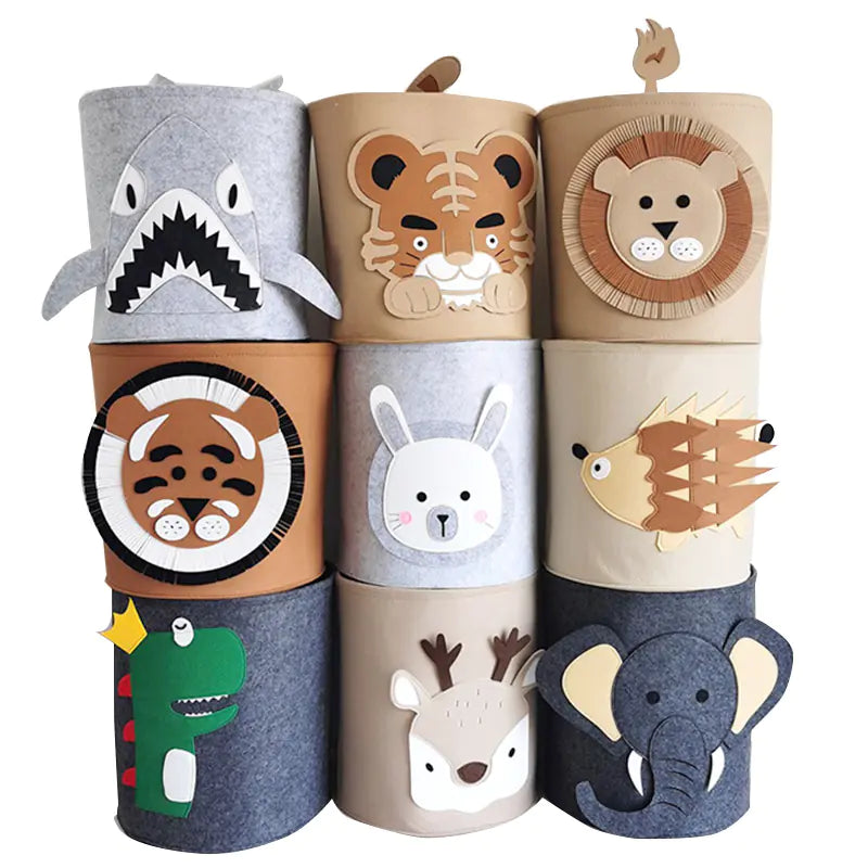 Kawaii Cotton Animal Storage Basket for Kids' Items