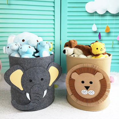 Kawaii Cotton Animal Storage Basket for Kids' Items