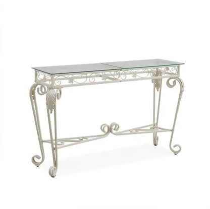Modern Tempered Glass Metal Frame Table