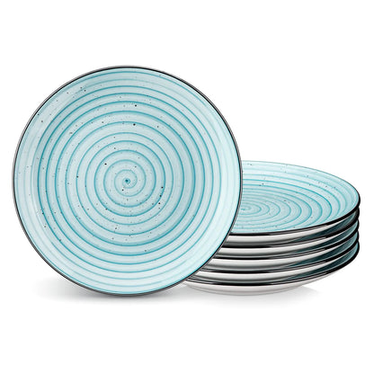 Bonbon Blue Salad Plates Set of 6 7.5 Inch