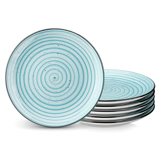 Bonbon Blue Salad Plates Set of 6 7.5 Inch