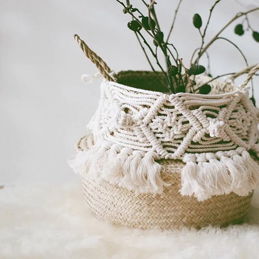 Handmade Ivory Cotton Rope Bohemian Tassel Wall Decor