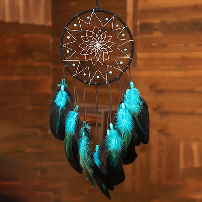 Handmade Blue Dream Catcher for Home and Wall Decor