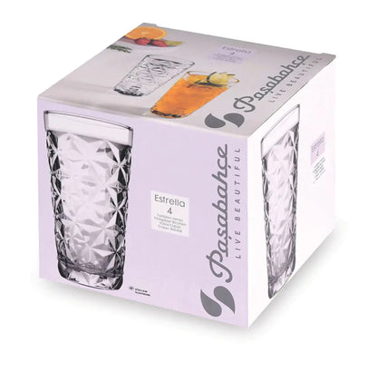 Estrella Soft Drink Glass Set, 4 Pieces, 285 cc