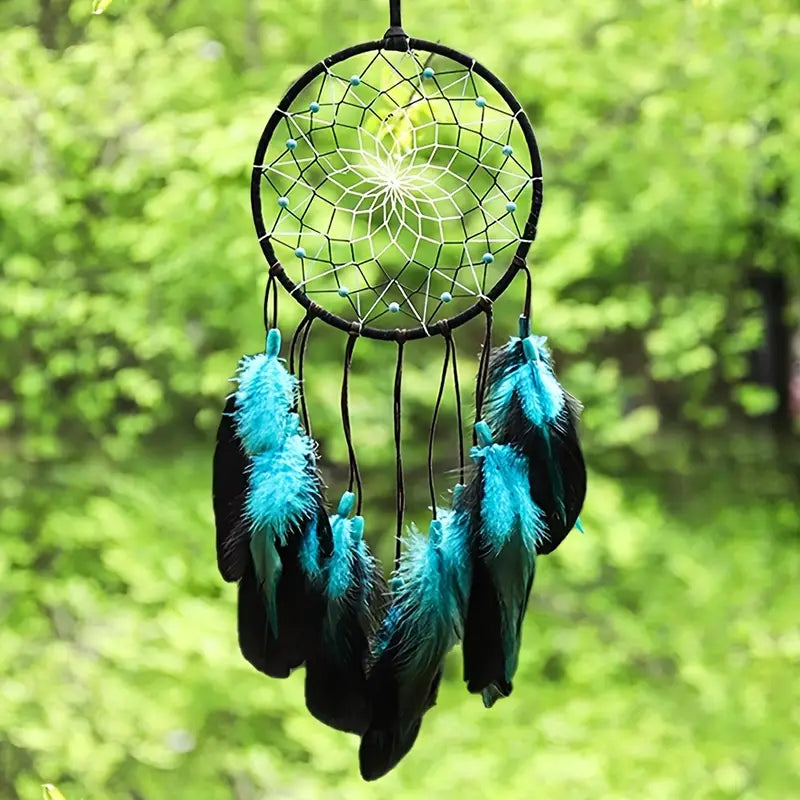 Handmade Blue Dream Catcher for Home and Wall Decor